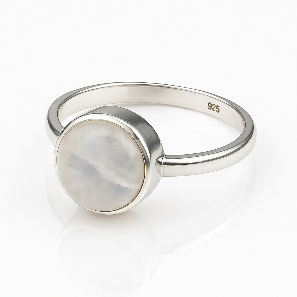 Sterling Silver Rings Size 9 (Moonstone,Larimar,Kunzite,Chalcedony)
