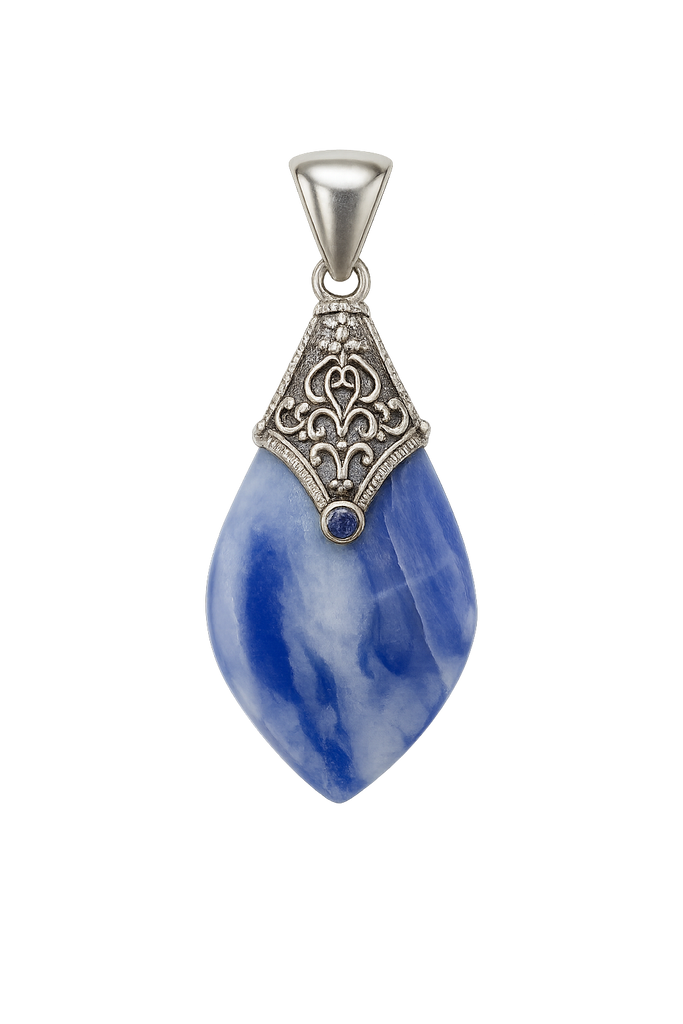 Sodalite Sterling Pendant Double Sided