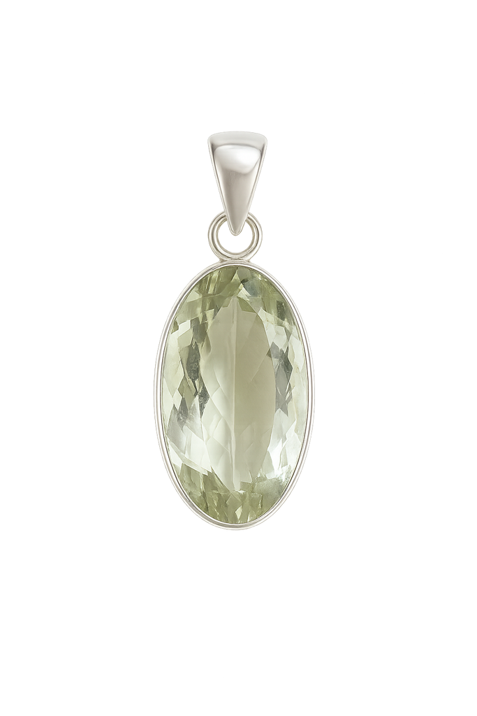 Green Amethyst Pendant Sterling Silver