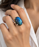 Labradorite Sterling Silver Ring Size 8