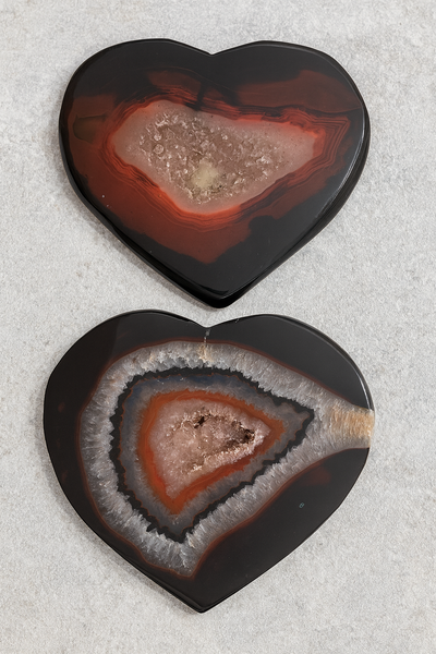 Carnelian Druzy Hearts