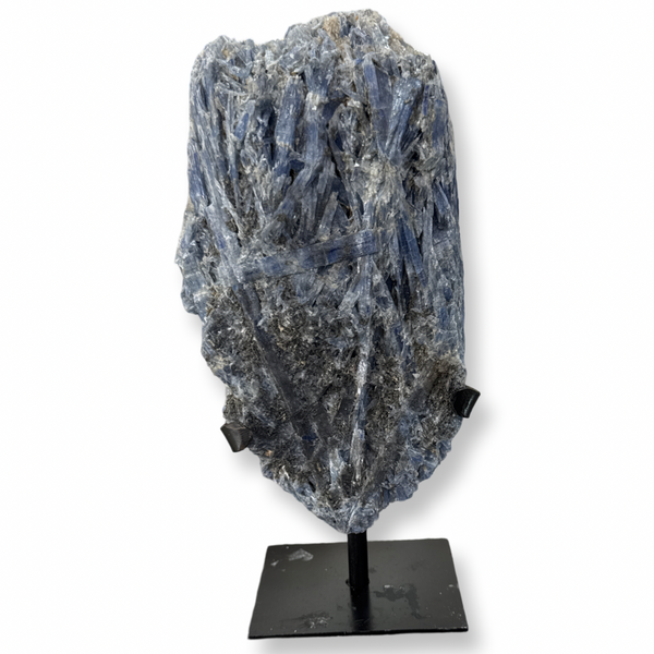 Blue Kyanite Cluster On Metal Stand