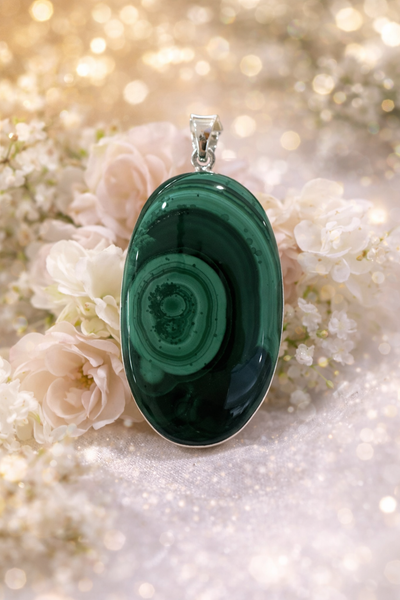 Malachite Pendant Sterling Silver