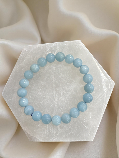 Aquamarine Beaded Bracelet 8-10 mm