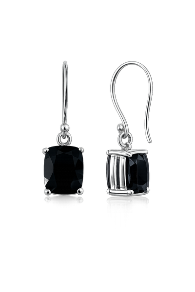 Black Onyx Earrings Sterling Silver