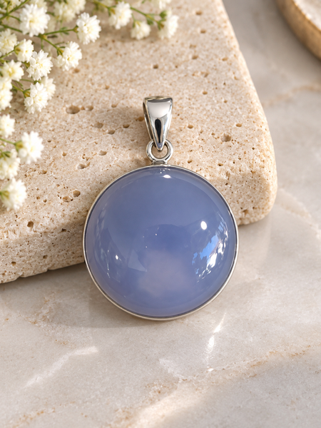 Chalcedony Pendant Sterling Silver