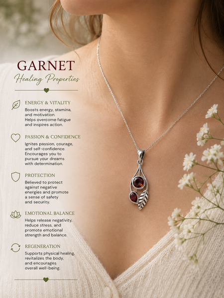 Sterling Silver Garnet Pendant