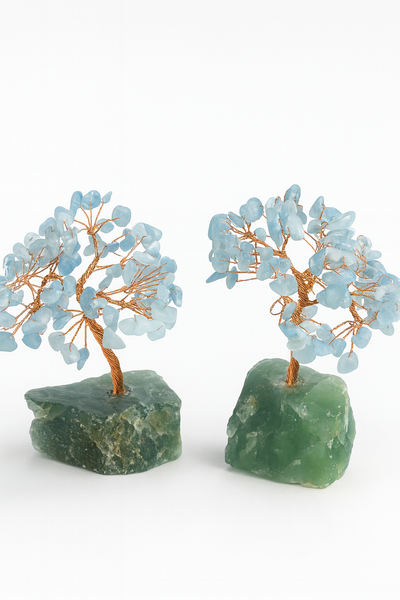 Fluorite Base Tree With Aquamarine