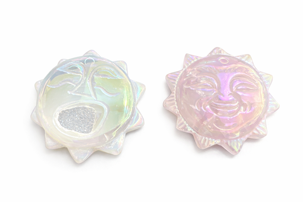 Druzy Agate And Rose Quartz Sun