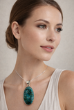 Chrysocolla Malachite Pendant Sterling Silver