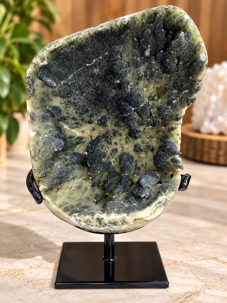 Black Amethyst Cluster On Stand