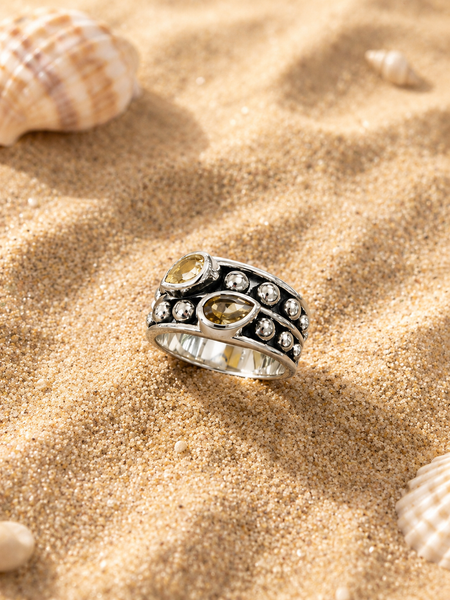 Citrine Ring Sterling Silver Size 7