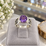 Amethyst Ring Sterling Silver Size 7