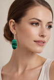 Malachite Earrings Sterling Silver