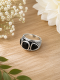 Black Onyx Ring Sterling Silver Size 7