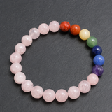 Rose Quartz Seven Chakra Beaded Bracelets