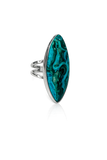 Chrysocolla Malachite Ring Size 7 Sterling Silver