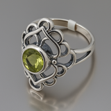 Peridot Ring Size 7 Sterling Silver