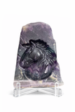 Rainbow Fluorite Carved Horse Sculpture