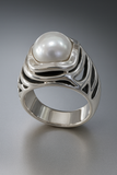 Sterling Silver Pearl Ring Size 7