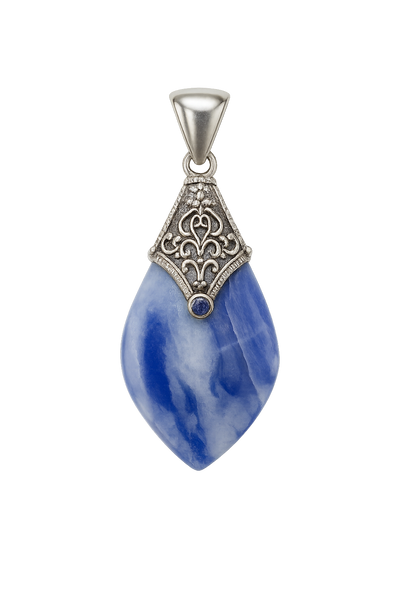 Sodalite Sterling Pendant Double Sided