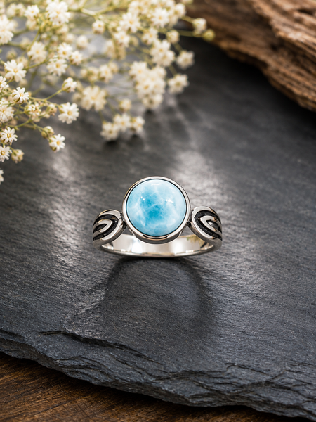 Larimar Ring Sterling Silver Size 7