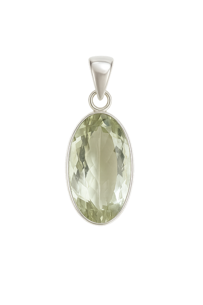Green Amethyst Pendant Sterling Silver