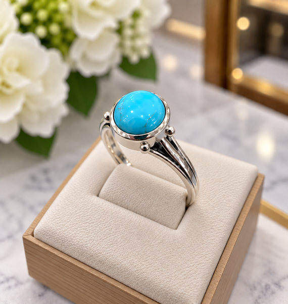 Mexican Turquoise Ring Sterling Silver Size 7