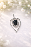 Rough Black Tourmaline Pendant Sterling Silver