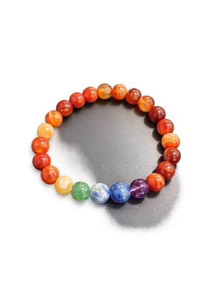 Red Banded Onyx Beaded Bracelets Seven Chakra