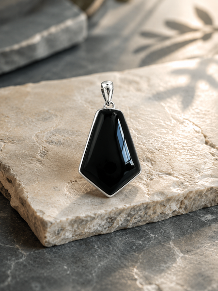 Black Onyx Pendant Sterling Silver