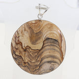 Natural Picture Jasper Pendant 925 Sterling Silver Jewelry