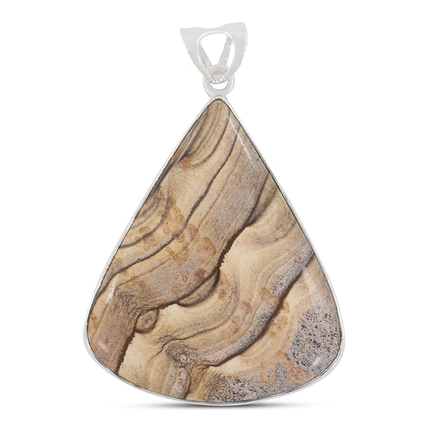 Natural Picture Jasper Pendant 925 Sterling Silver Jewelry