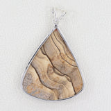 Natural Picture Jasper Pendant 925 Sterling Silver Jewelry