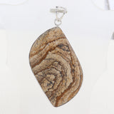 Natural Picture Jasper Pendant 925 Sterling Silver Jewelry