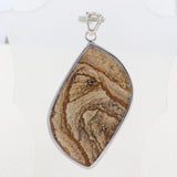 Natural Picture Jasper Pendant 925 Sterling Silver Jewelry