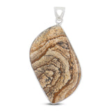 Natural Picture Jasper Pendant 925 Sterling Silver Jewelry