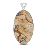 Natural Picture Jasper Pendant 925 Sterling Silver Jewelry