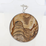 Natural Picture Jasper Pendant 925 Sterling Silver Jewelry