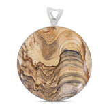 Natural Picture Jasper Pendant 925 Sterling Silver Jewelry