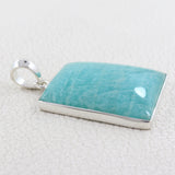 Beautiful Amazonite Plain Pendant 925 Sterling Silver Jewelry