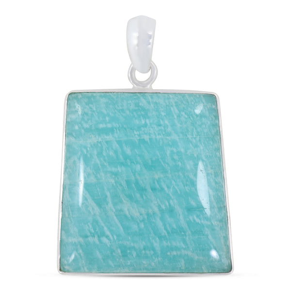 Beautiful Amazonite Plain Pendant 925 Sterling Silver Jewelry