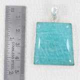 Beautiful Amazonite Plain Pendant 925 Sterling Silver Jewelry