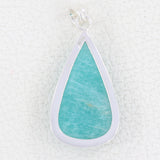 Beautiful Amazonite Plain Pendant 925 Sterling Silver Jewelry