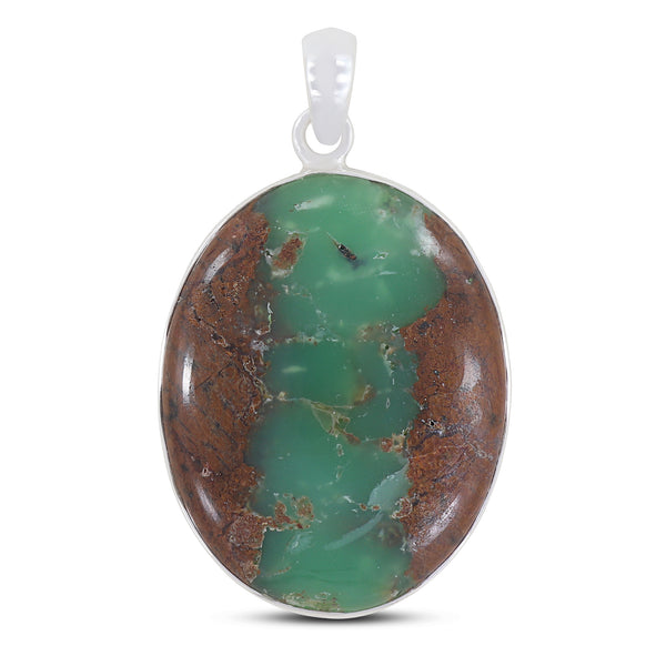 Natural Chrysoprase Pendant For Women's Jewelry 925 Sterling Silver