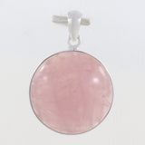 Beautiful Rose Quartz Plain Pendant 925 Sterling Silver Jewelry For Gift