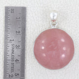 Beautiful Rose Quartz Plain Pendant 925 Sterling Silver Jewelry For Gift