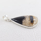 100% Natural Petrified wood Pendant 925 Sterling Silver