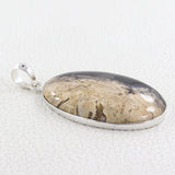 100% Natural Petrified wood Pendant 925 Sterling Silver