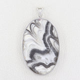 925 Sterling Silver Jewelry Natural Zebra Jasper Gemstone Pendant For Gift